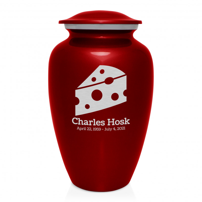 Cheese Cremation Urn - Ruby Red