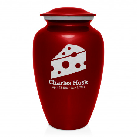 Cheese Cremation Urn - Ruby Red