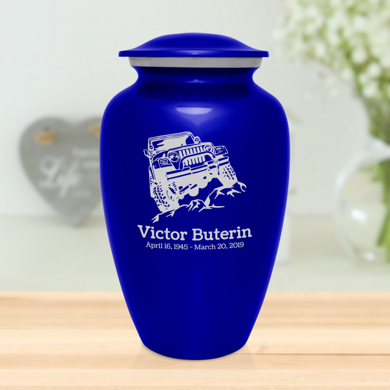 Offroad Truck Cremation Urn - Midnight Blue