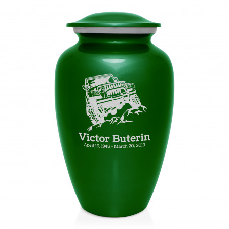 Offroad Truck Cremation Urn - Shamrock Green