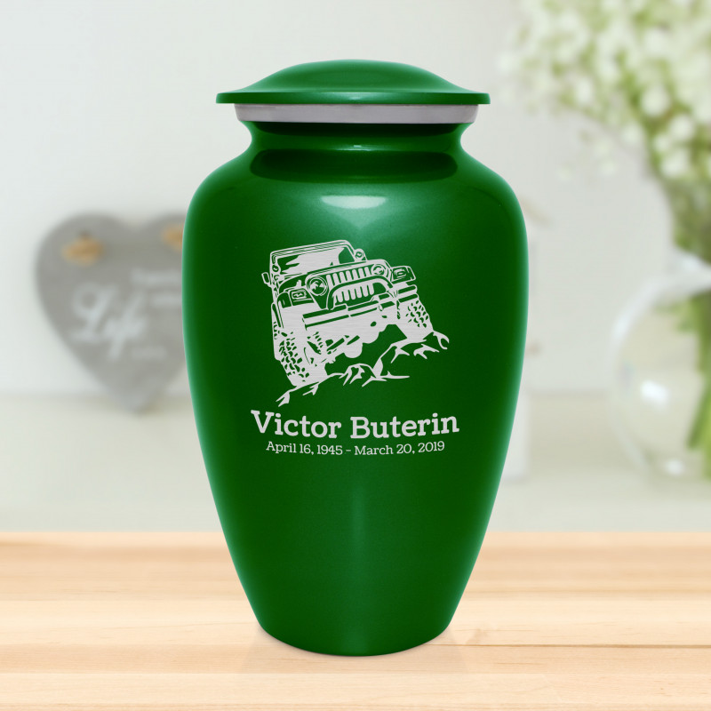 Offroad Truck Cremation Urn - Shamrock Green
