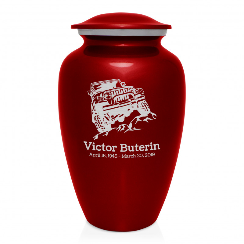Offroad Truck Cremation Urn - Ruby Red