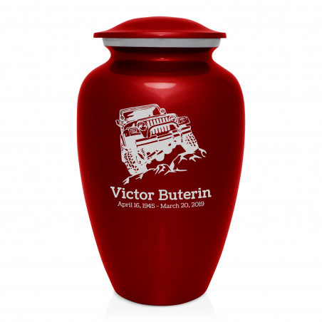Offroad Truck Cremation Urn - Ruby Red