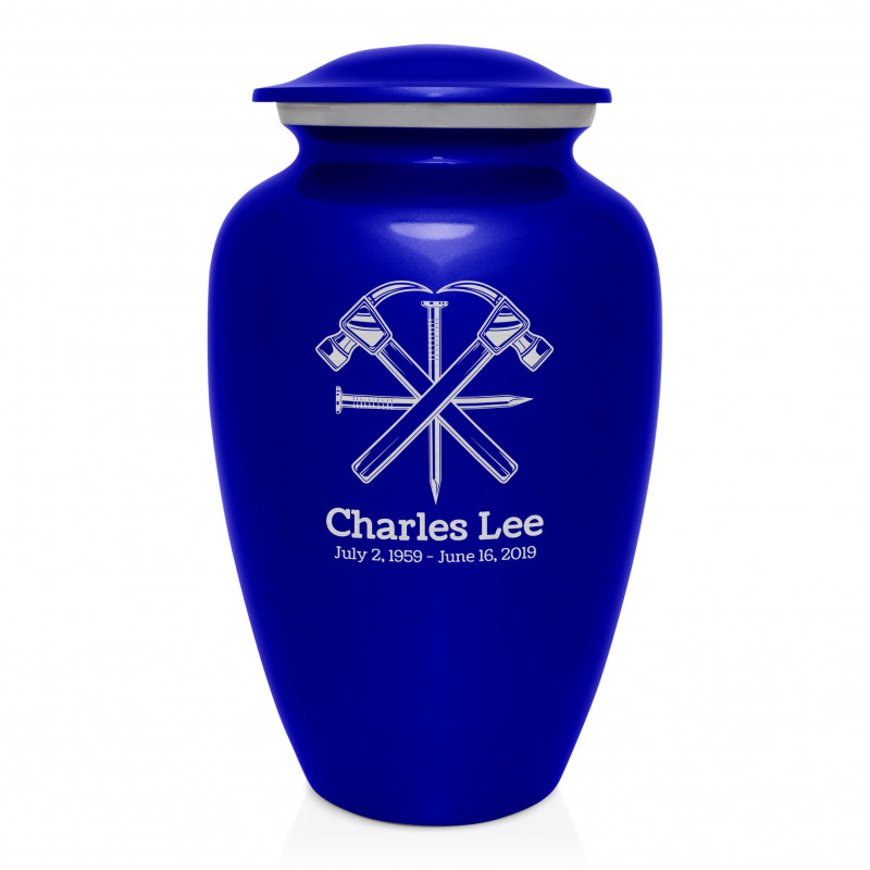 Woodworking Cremation Urn - Midnight Blue