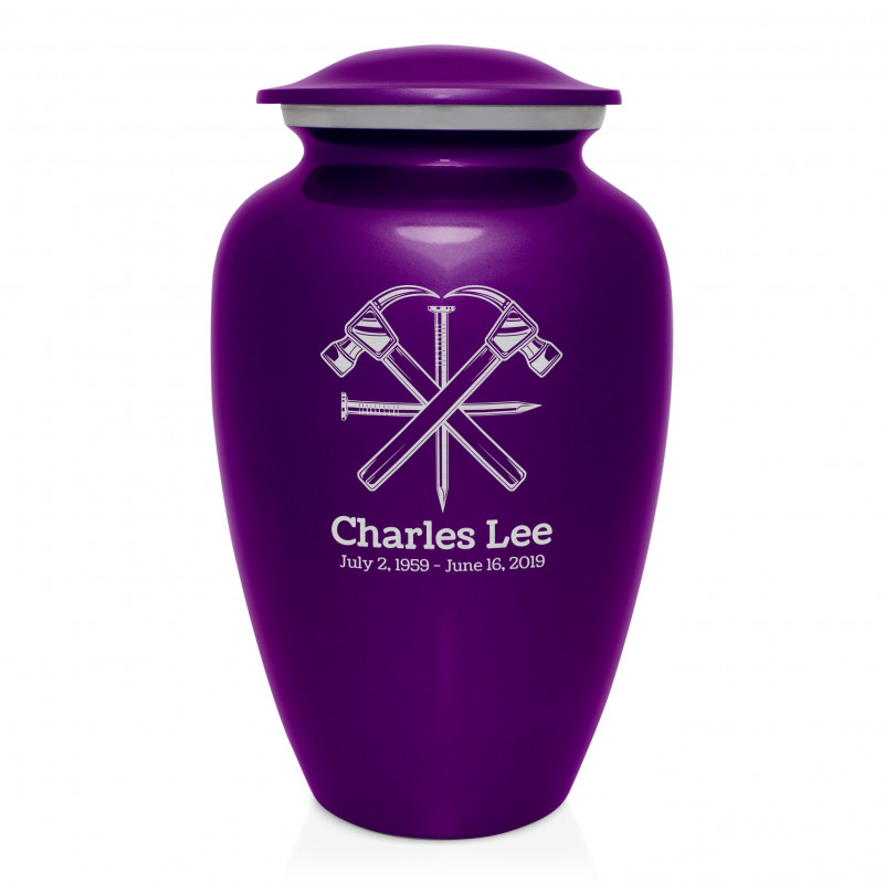 Woodworking Cremation Urn - Purple Luster