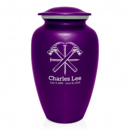 Woodworking Cremation Urn - Purple Luster