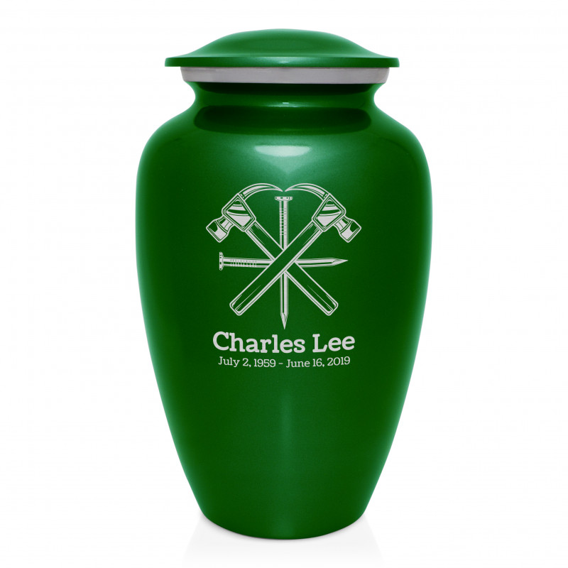 Woodworking Cremation Urn - Shamrock Green