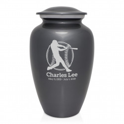 Baseball Cremation Urn - Gunmetal Gray