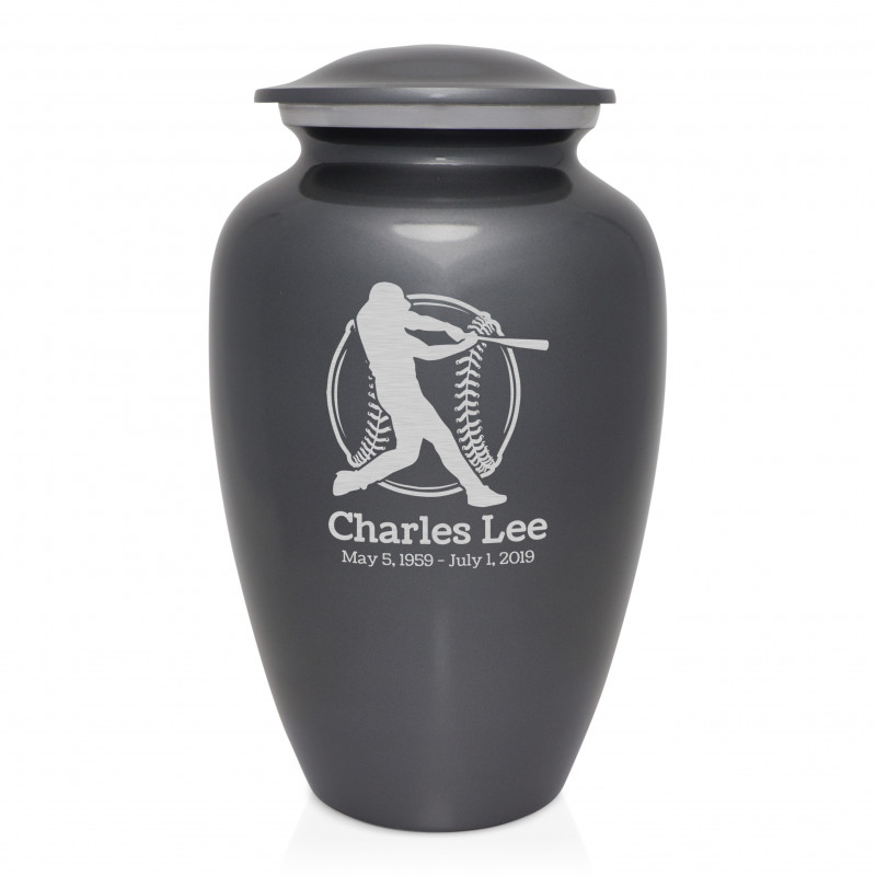 Baseball Cremation Urn - Gunmetal Gray