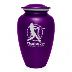 Baseball Cremation Urn - Purple Luster