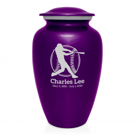 Baseball Cremation Urn - Purple Luster