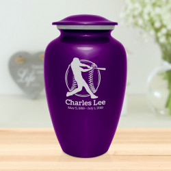 Baseball Cremation Urn - Purple Luster