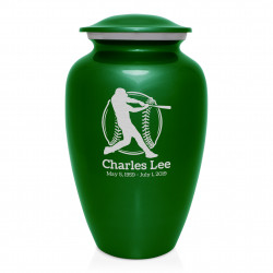 Baseball Cremation Urn - Shamrock Green