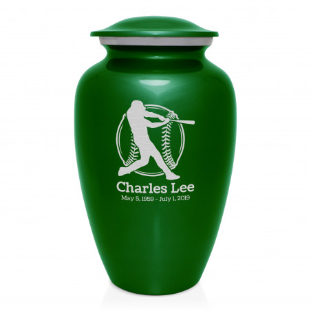Baseball Cremation Urn - Shamrock Green