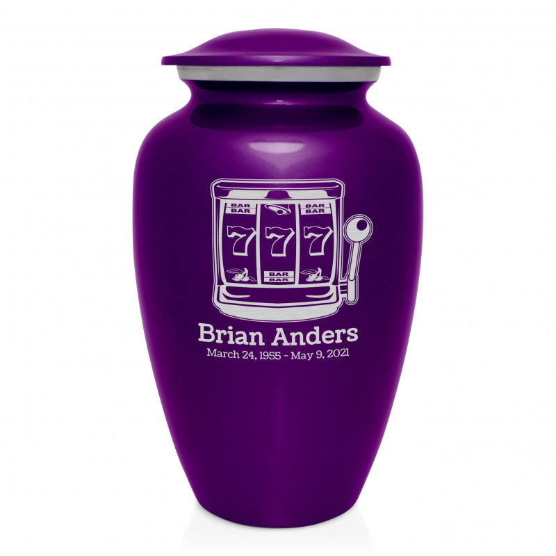 Slot Machine Cremation Urn - Purple Luster