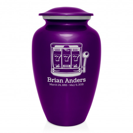 Slot Machine Cremation Urn - Purple Luster