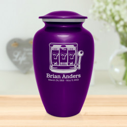 Slot Machine Cremation Urn - Purple Luster