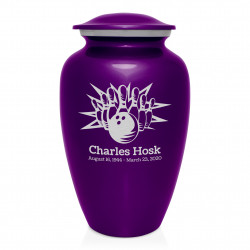 Bowling Cremation Urn - Purple Luster