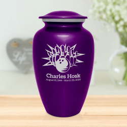 Bowling Cremation Urn - Purple Luster