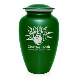 Bowling Cremation Urn - Shamrock Green