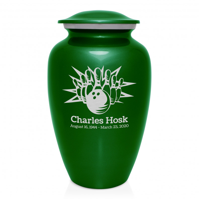 Bowling Cremation Urn - Shamrock Green