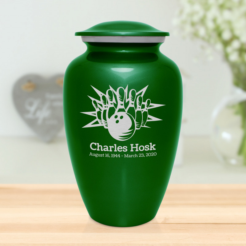 Bowling Cremation Urn - Shamrock Green