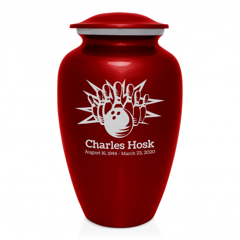 Bowling Cremation Urn - Ruby Red