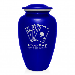Playing Cards Cremation Urn - Midnight Blue