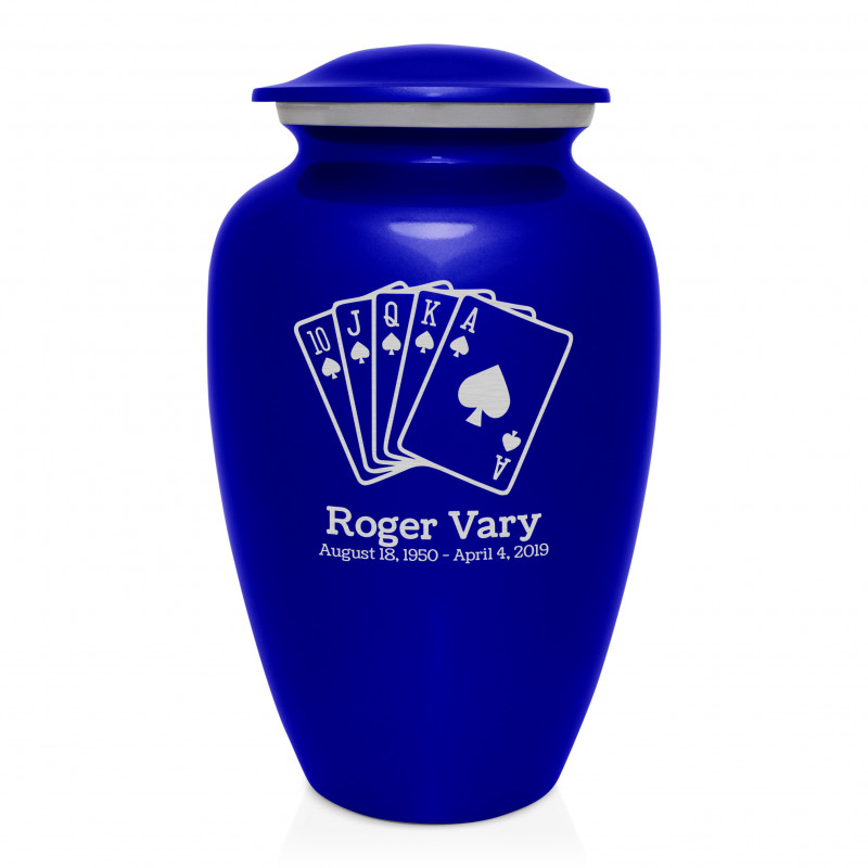 Playing Cards Cremation Urn - Midnight Blue