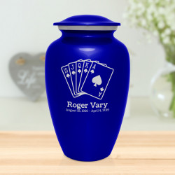 Playing Cards Cremation Urn - Midnight Blue
