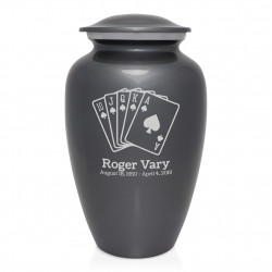 Playing Cards Cremation Urn - Gunmetal Gray