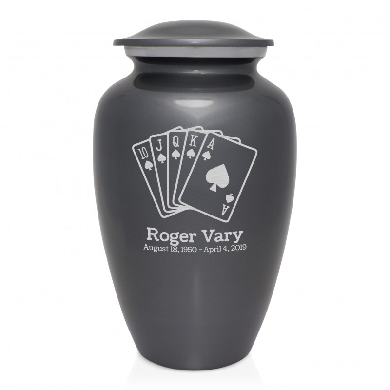Playing Cards Cremation Urn - Gunmetal Gray