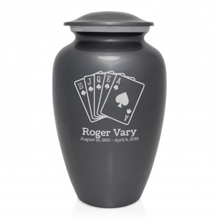 Playing Cards Cremation Urn - Gunmetal Gray