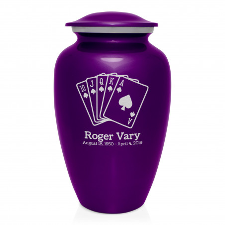 Playing Cards Cremation Urn - Purple Luster