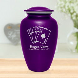 Playing Cards Cremation Urn - Purple Luster