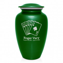 Playing Cards Cremation Urn - Shamrock Green