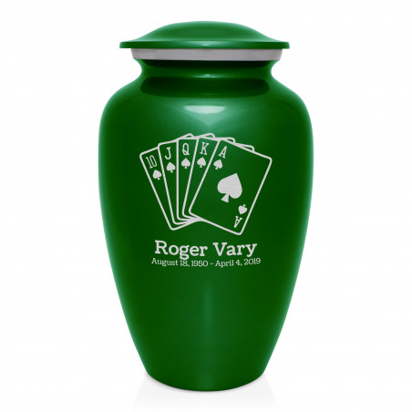 Playing Cards Cremation Urn - Shamrock Green