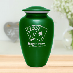 Playing Cards Cremation Urn - Shamrock Green