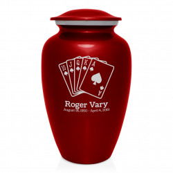 Playing Cards Cremation Urn - Ruby Red