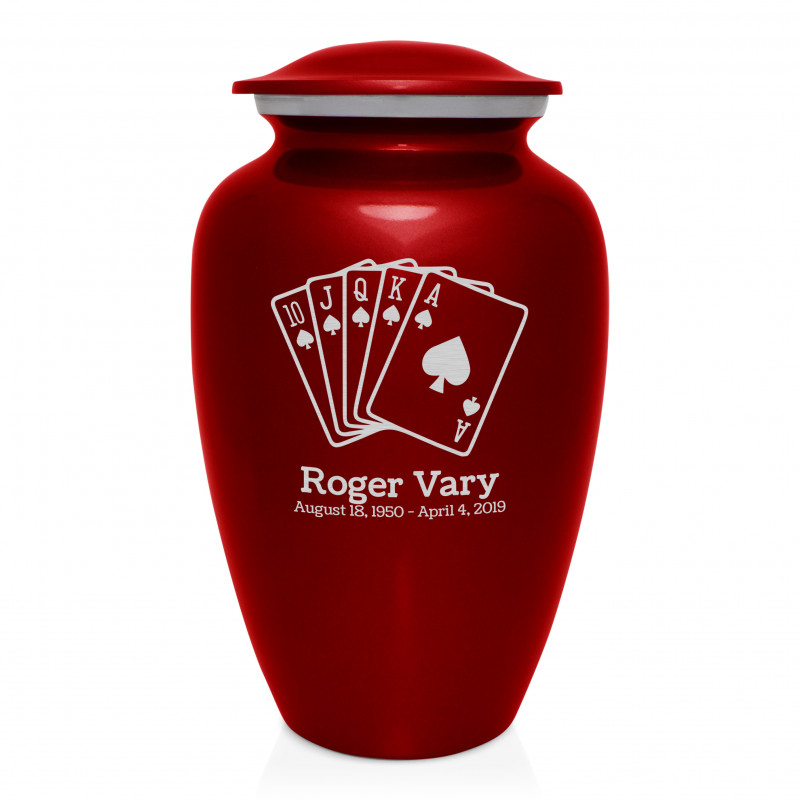 Playing Cards Cremation Urn - Ruby Red