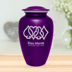 Card Suits Cremation Urn - Purple Luster