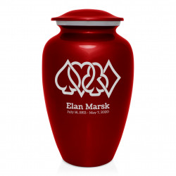 Card Suits Cremation Urn - Ruby Red