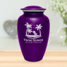Tropical Beach Cremation Urn - Purple Luster