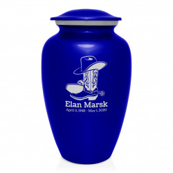 Cowboy Boots Cremation Urn - Midnight Blue