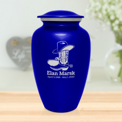 Cowboy Boots Cremation Urn - Midnight Blue