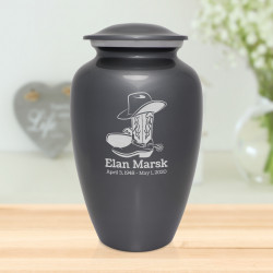 Cowboy Boots Cremation Urn - Gunmetal Gray
