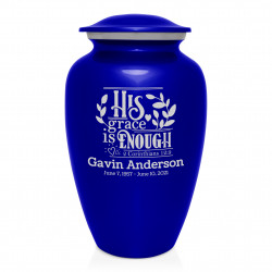 His Grace Is Enough Cremation Urn - Midnight Blue