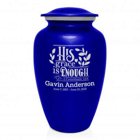 His Grace Is Enough Cremation Urn - Midnight Blue