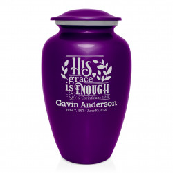 His Grace Is Enough Cremation Urn - Purple Luster
