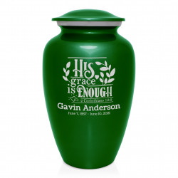His Grace Is Enough Cremation Urn - Shamrock Green